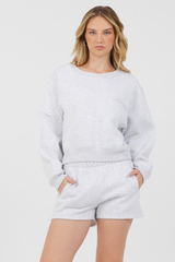 Grey Icicle Essential Fleece Crewneck | Vintage Havana Grey Icicle