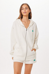 White St. Barth Jet Setter Surf Wash Zip Up | Vintage Havana White