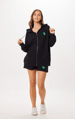 Black Tulum Jet Setter Surf Wash Zip Up | Vintage Havana Black