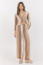 Woven Metallic Stripe Surplus Top | Vintage Havana Cocoa Stripe