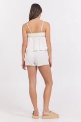 Flowy Tank w/ Whip Stitch | Vintage Havana White
