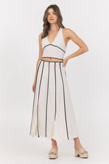Linen Blend Halter Top w/ Piping | Vintage Havana Earthy Sand