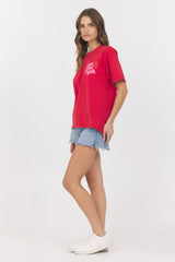 Washed Graphic Tee Give Love Back | Vintage Havana Red