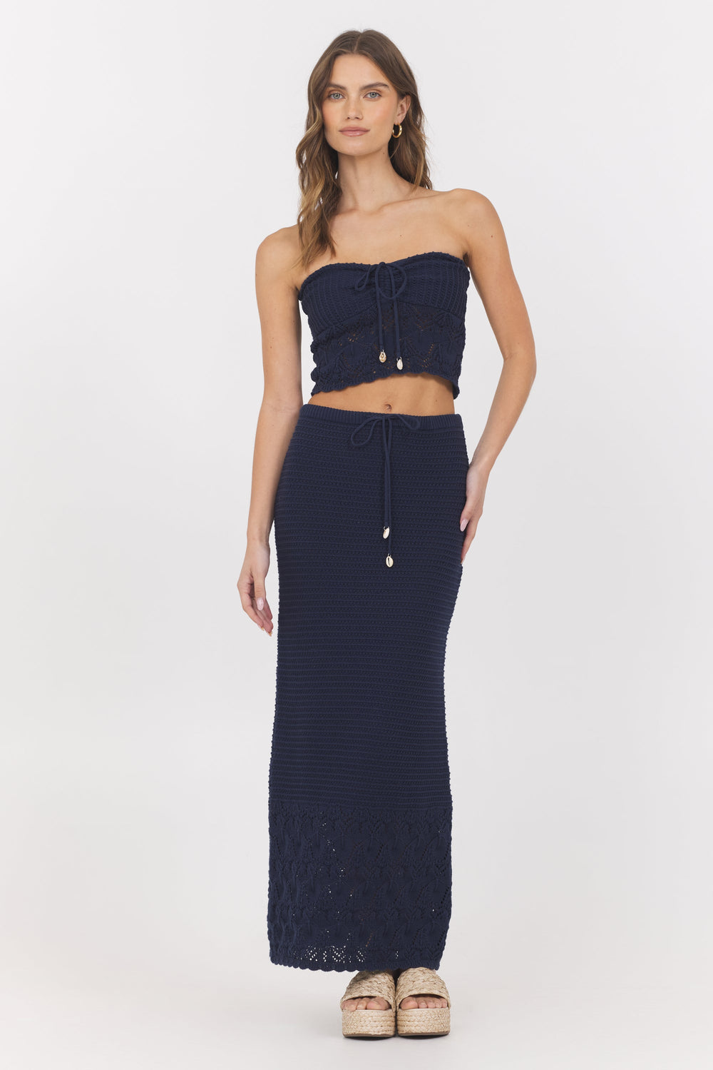 Navy Crochet Tube Top | Vintage Havana Navy
