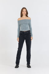 Hunter Green Fitted Off The Shoulder Top | Vintage Havana Hunter Green