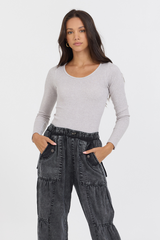 Heather Grey Seamless Long Sleeve Tee | Vintage Havana Heather Grey