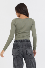 Olive Seamless Long Sleeve Tee | Vintage Havana Olive