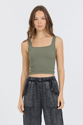 Olive Seamless Tank Top | Vintage Havana Olive