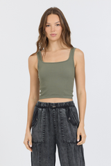 Olive Seamless Tank Top | Vintage Havana Olive