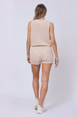 Bali Beige Open Crochet Tie Tank | Vintage Havana Bali Beige