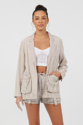 Khaki Tencel Blazer | Vintage Havana Khaki