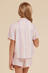 Cabana Button Down | Vintage Havana Pastel Stripe