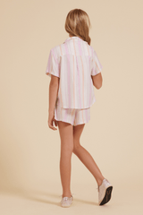 Cabana Button Down | Vintage Havana Pastel Stripe