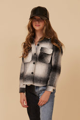 FLANNEL SHACKET- BLACK | Vintage Havana Grey