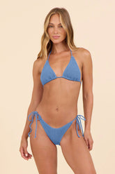 SURF Orchid Blue Krinkle by SG Triangle Tie Top | Vintage Havana Orchid Blue