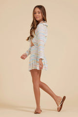Citrus Stripe Textured Gauze Skort | Vintage Havana Citrus Stripe