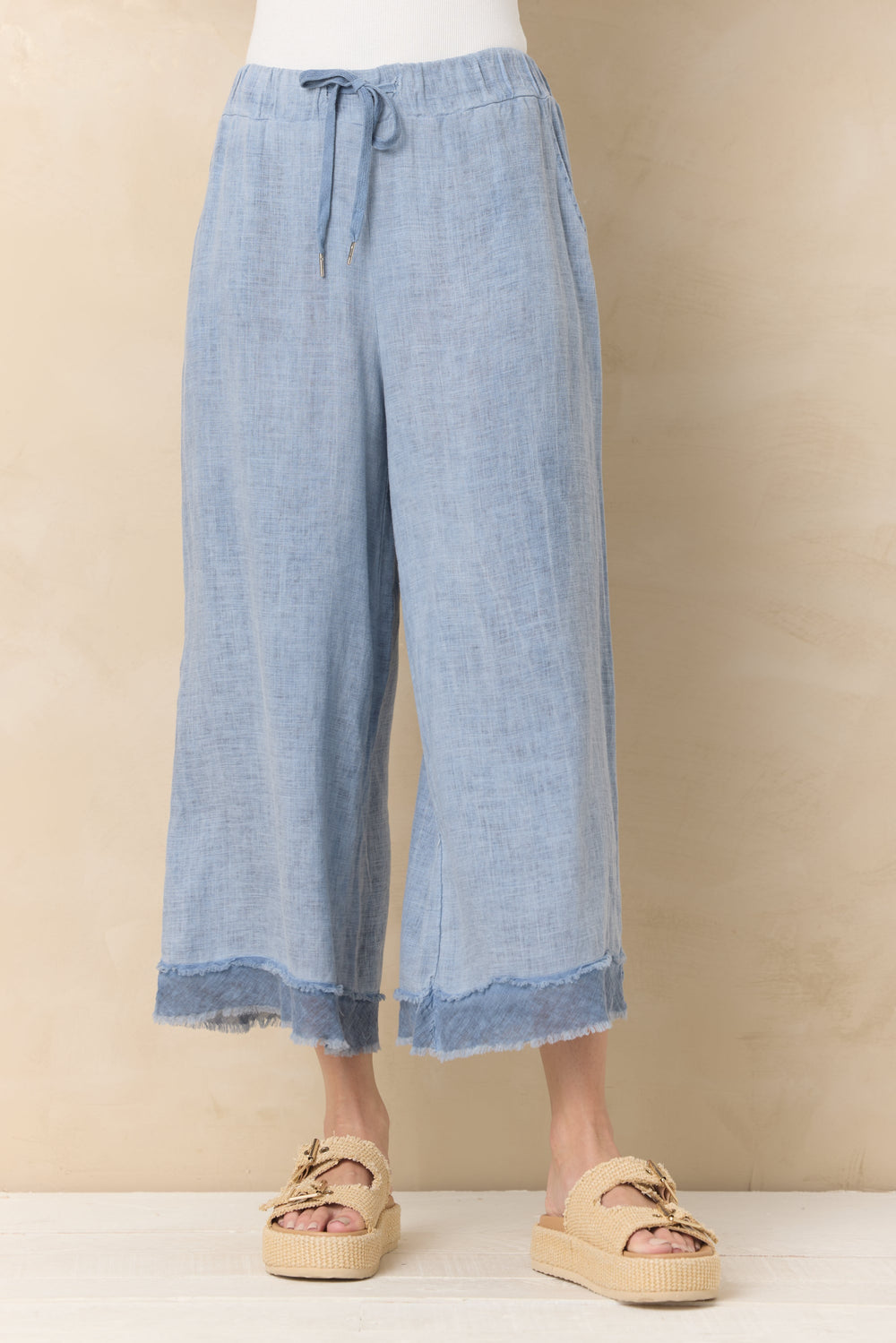 Drapey Linen Flowy Pant | Vintage Havana Sage