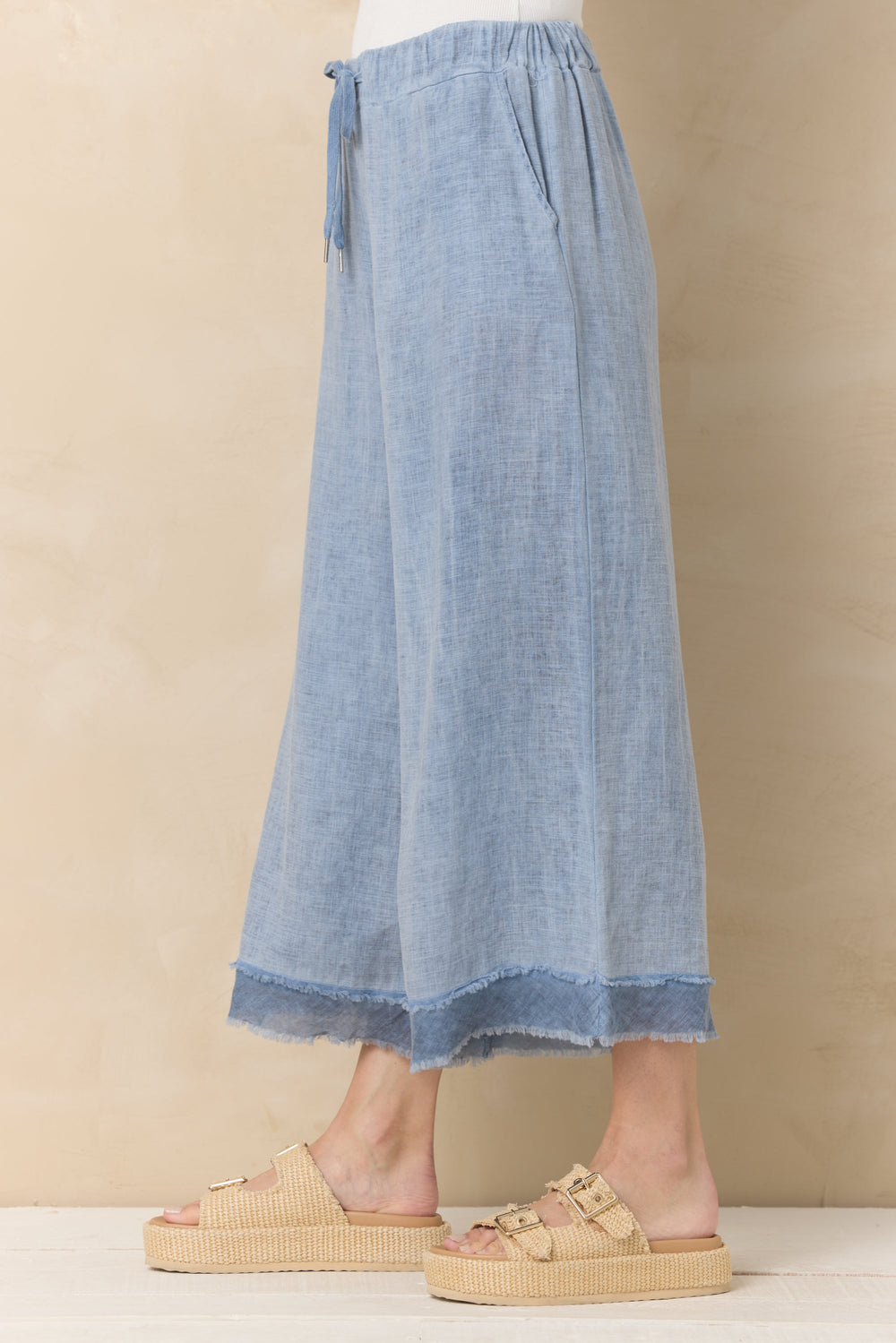 Drapey Linen Flowy Pant | Vintage Havana Sage