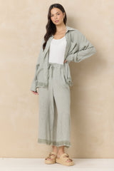 Drapey Linen Button Down | Vintage Havana Sage