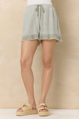 Drapey Linen Shorts | Vintage Havana Sage