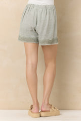 Drapey Linen Shorts | Vintage Havana Sage