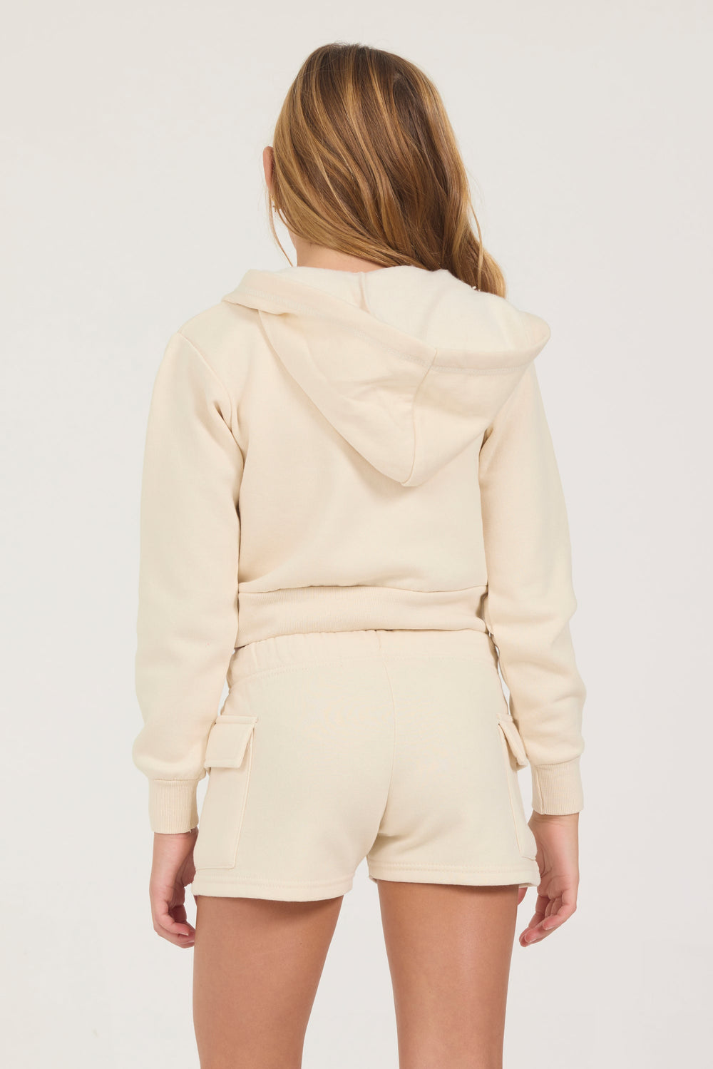 Kids Burnout Crop Zip Hoodie | Vintage Havana Coconut