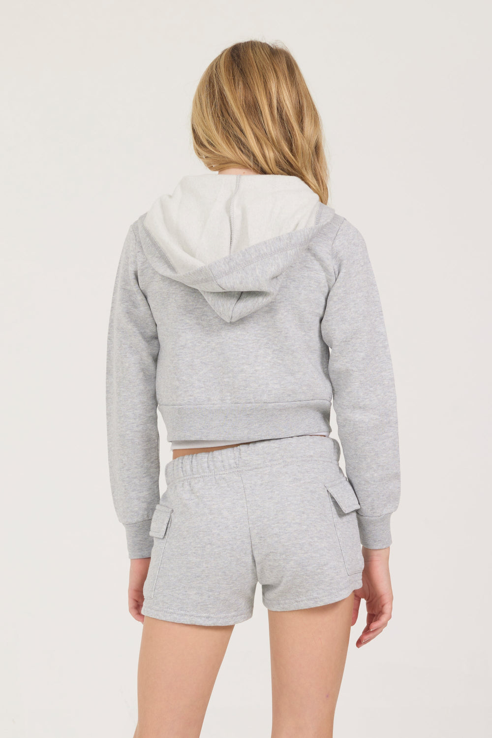 Kids Burnout Crop Zip Hoodie | Vintage Havana Coconut
