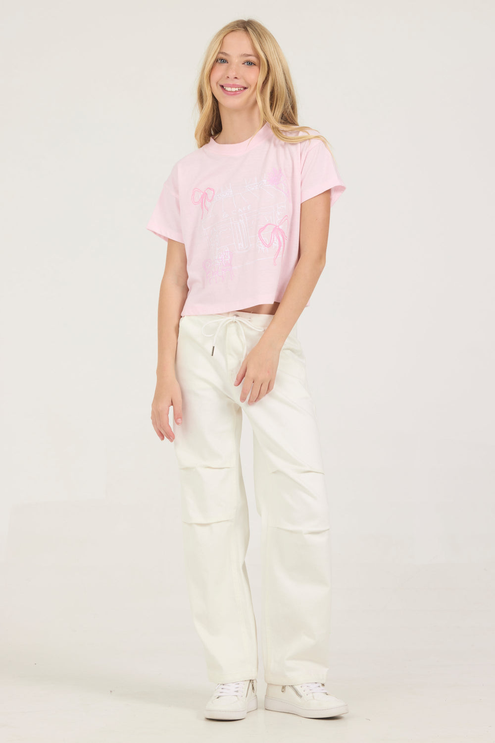 Kids Drawstring Jeans | Vintage Havana White