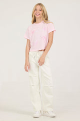 Kids Drawstring Jeans | Vintage Havana White