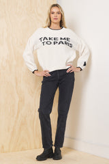“Take Me To Paris” Jacquard Sweater | Vintage Havana Ivory w/ Black