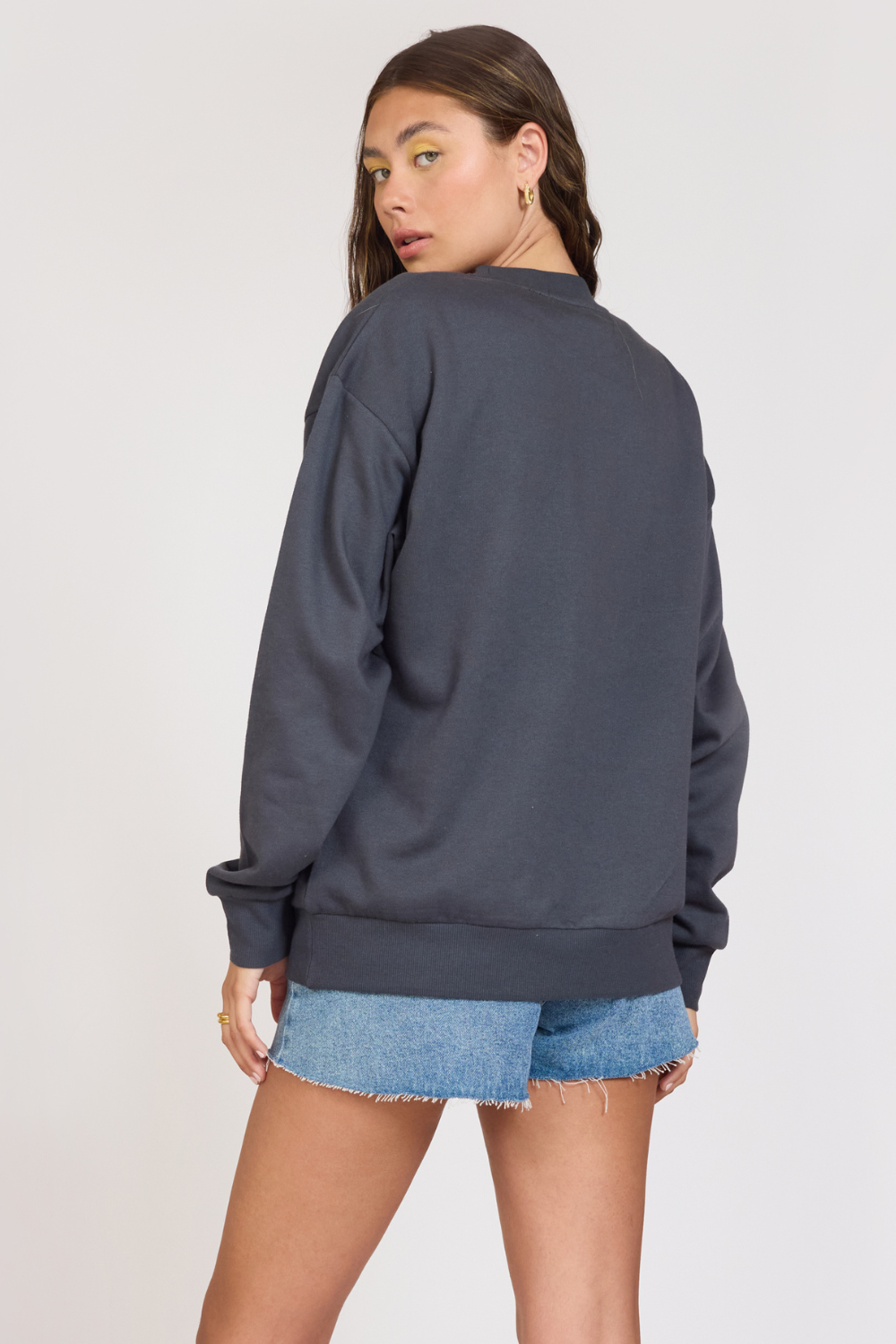 "Surf LA" Black Surf Wash Crewneck | Vintage Havana Black