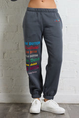 Von Dutch Jogger with Multi Print | Vintage Havana Washed Black