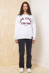 Comfort Fleece Crew with Applique | Vintage Havana Ash Grey
