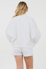 Grey Icicle Essential Fleece Zip Up Bomber | Vintage Havana Grey Icicle