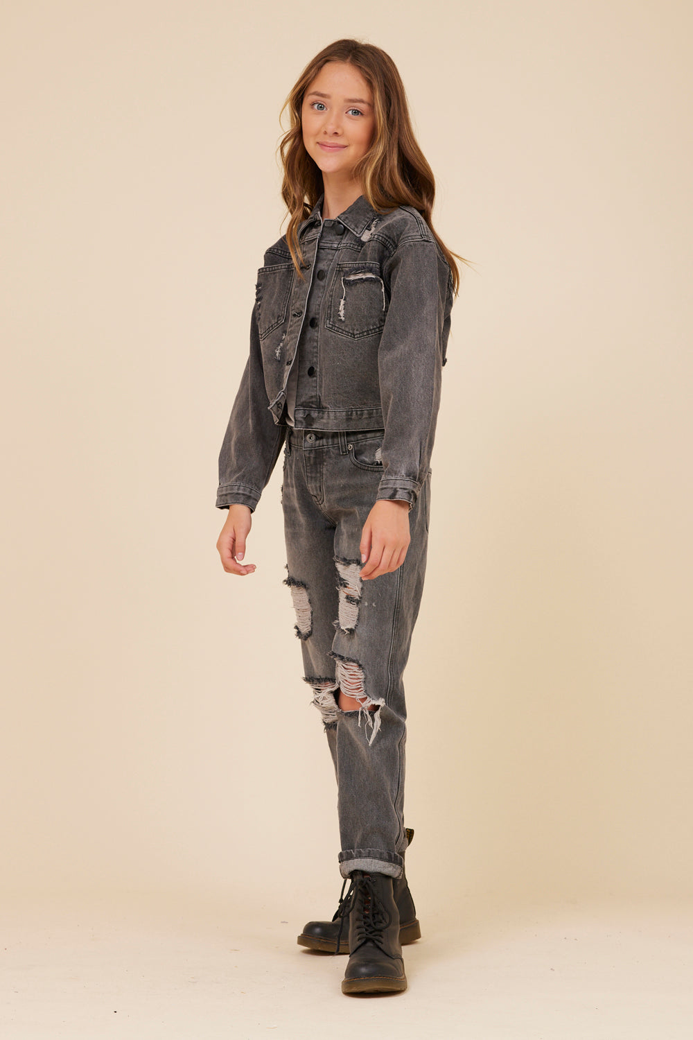RHINESTONE FRINGE BLACK DENIM JACKET | Vintage Havana DENIM