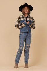 DENIM AND PLAID JACKET | Vintage Havana