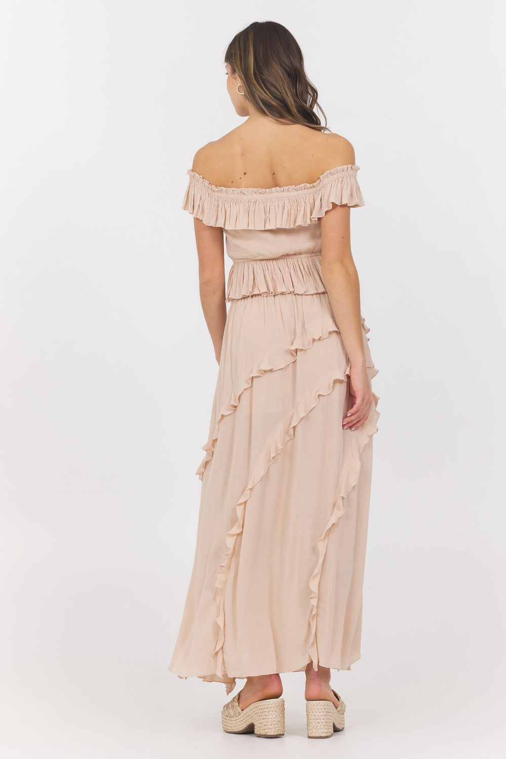 Champagne Toast Ruffle Off Shoulder Top | Vintage Havana Champagne Toast