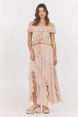 Champagne Toast Ruffle Off Shoulder Top | Vintage Havana Champagne Toast
