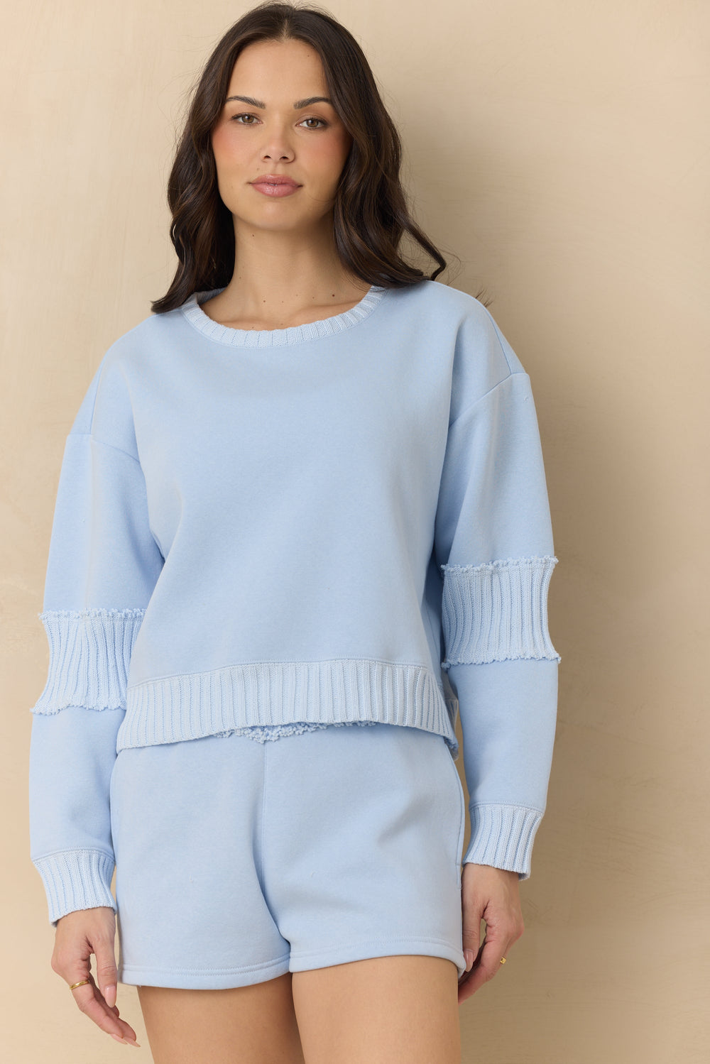 Vintage Fleece Crew with Rib | Vintage Havana Pink Hibiscus
