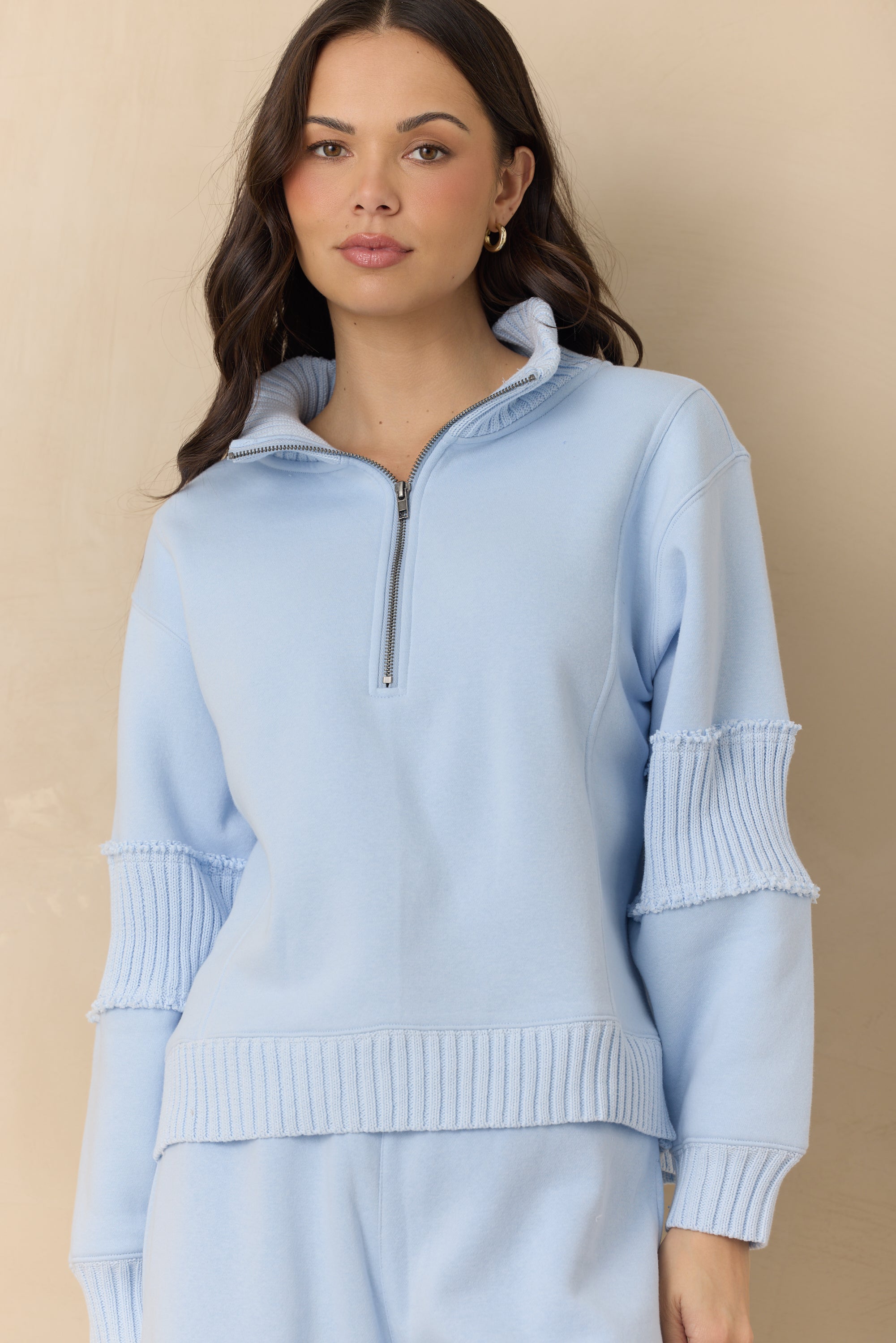 Vintage Fleece Quarter Zip with Rib | Vintage Havana Pink Hibiscus
