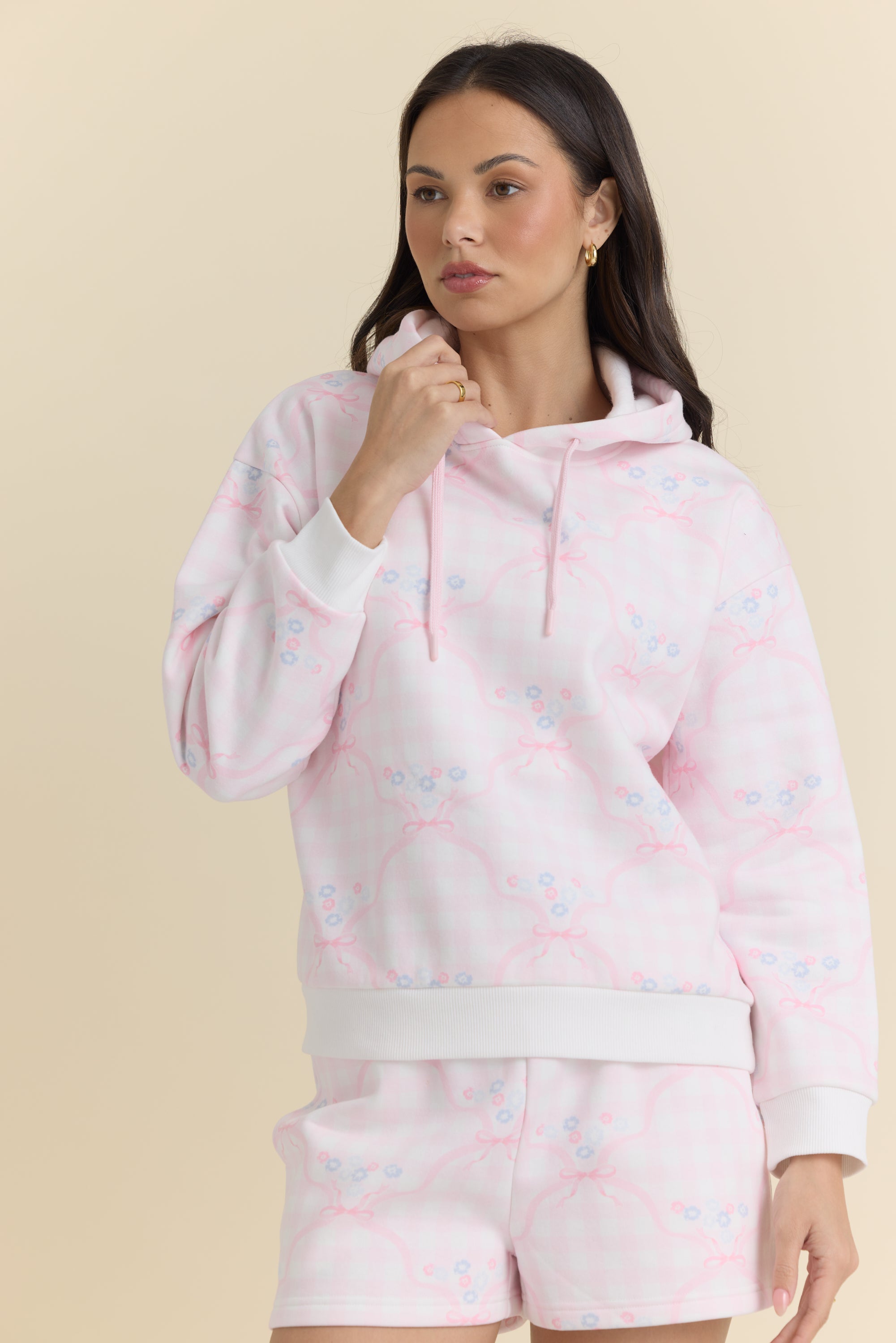 Proweave Gingham Printed Hoodie | Vintage Havana