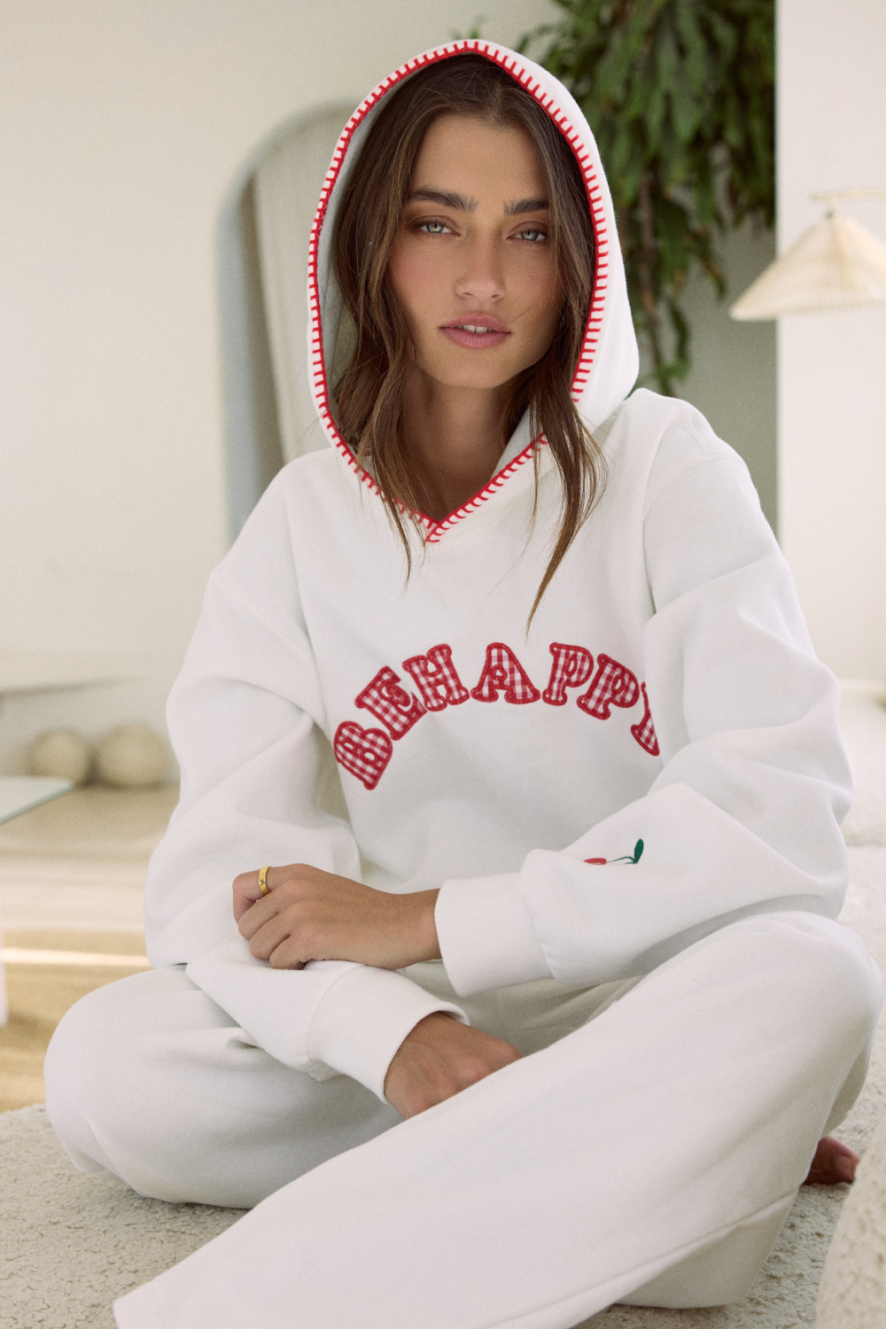 Heavyweight Garment Dye Hoodie with Applique | Vintage Havana