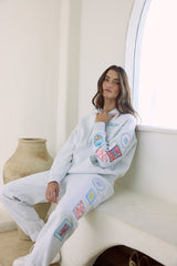 Ultra Fleece Hoodie with Patches and "Jet Setter" Embroidery | Vintage Havana