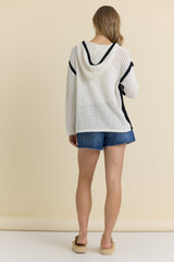 Contrast Crochet Hoodie | Vintage Havana