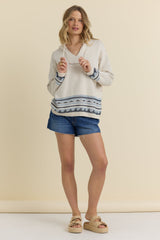 Jacquard Baja Sweater | Vintage Havana