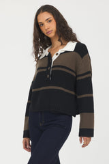 Woodland Stripe Collared Sweater | Vintage Havana Woodland