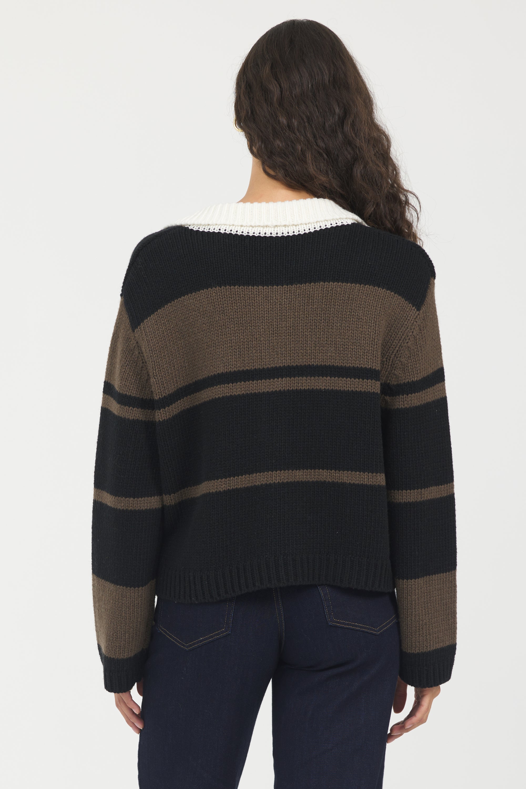 Woodland Stripe Collared Sweater | Vintage Havana Woodland