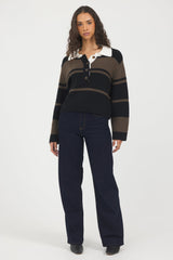 Woodland Stripe Collared Sweater | Vintage Havana Woodland