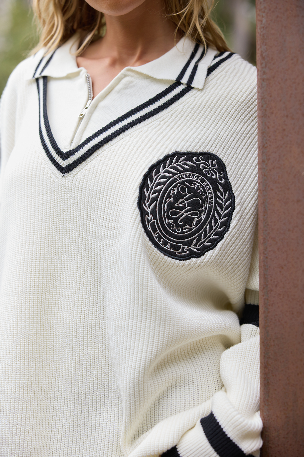 Polo Quarter Zip Sweater | Vintage Havana Ivory