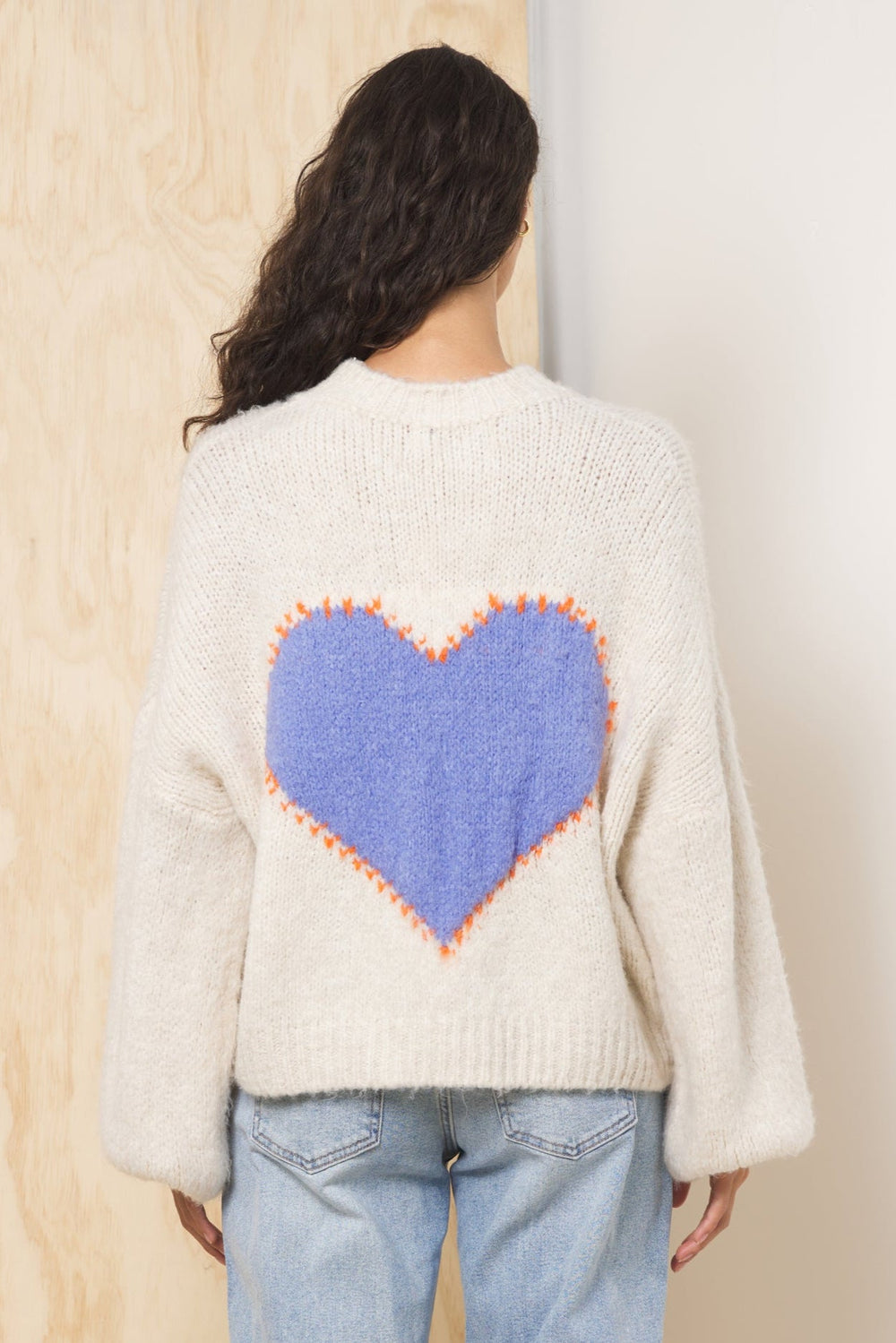 Jacquard Heart Sweater | Vintage Havana Ecru